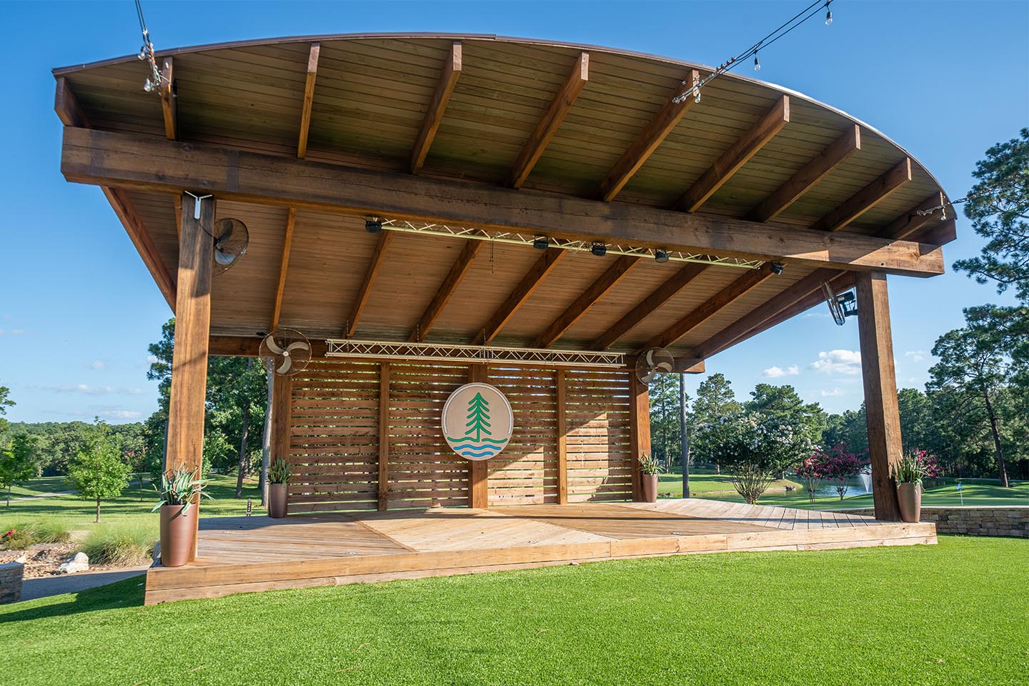 The stage at the Lawn at Rayburn Resort