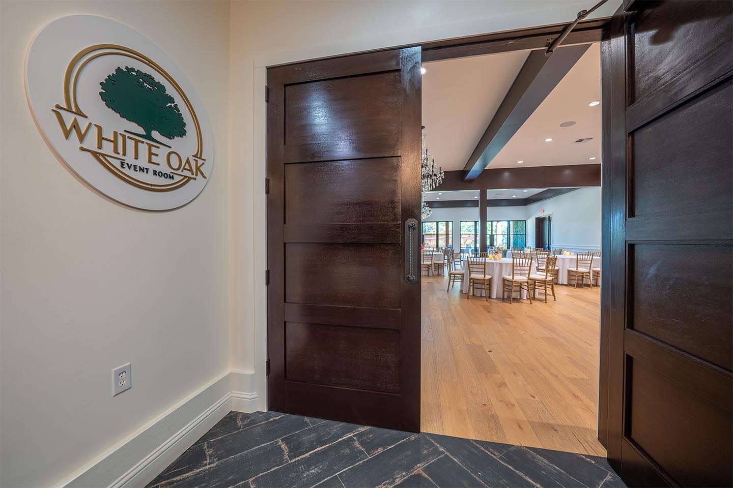 The White Oak Room entrance at Rayburn Resort