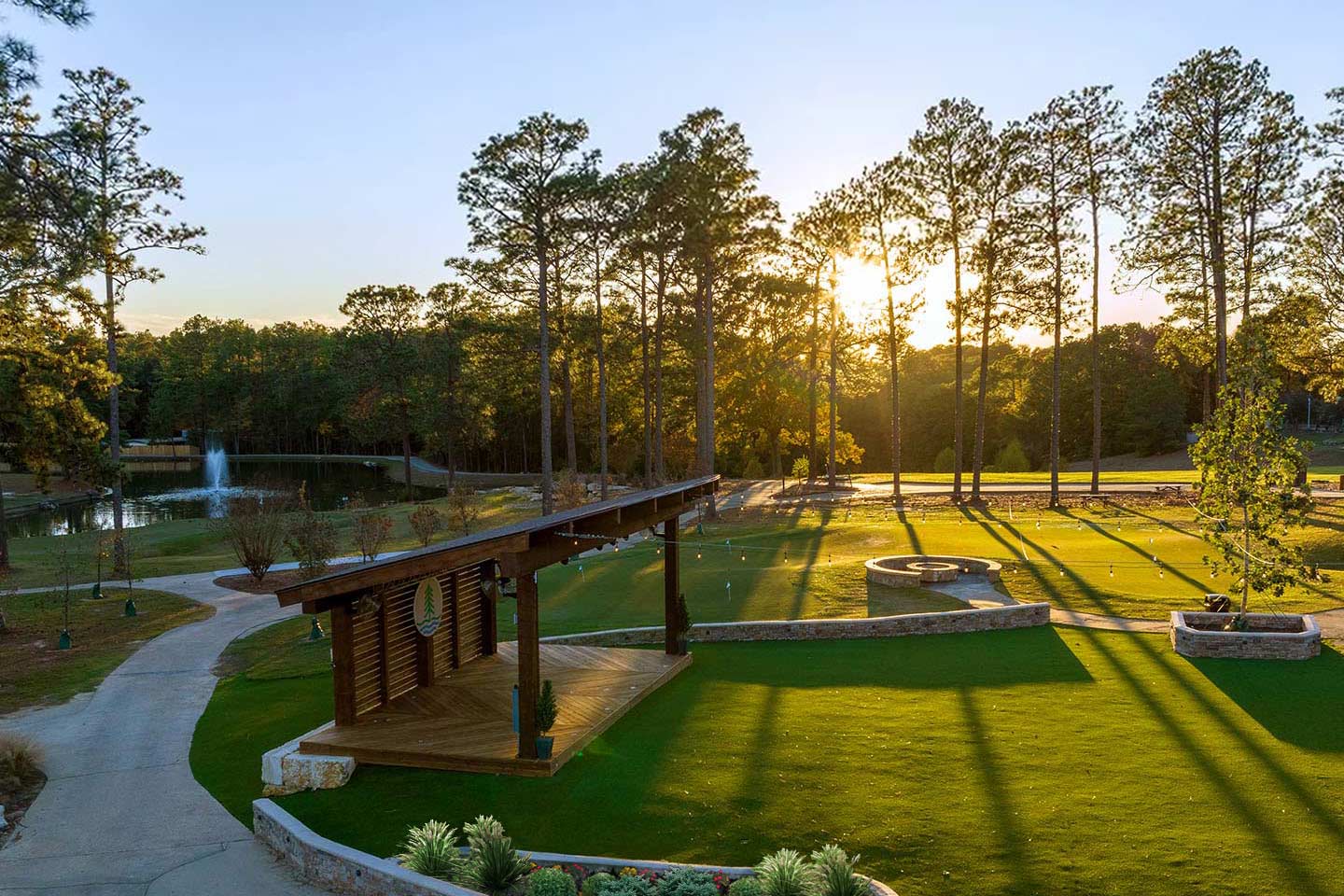 Aerial of the Lawn at Rayburn Resort
